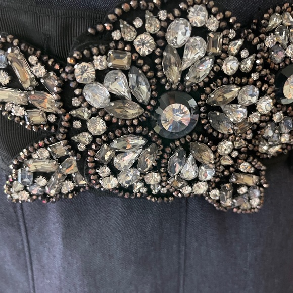 White House Black Market- Black Jeweled Designed Belt- Size Medium - Picture 2 of 10